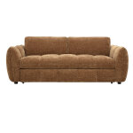 Miliboo canap� convertible design 3 places en tissu effet velours textur� terre br�l�e wonder