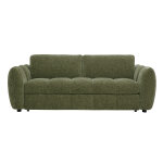 Miliboo canap� convertible design 3 places en tissu effet velours textur� vert kaki wonder