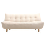 Miliboo canap convertible scandinave 3 places en tissu beige et bois clair yumi