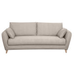 Miliboo canap convertible scandinave 3 places en tissu beige avec matelas 10 cm creep