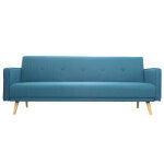 Miliboo canap convertible scandinave 3 places en tissu bleu et bois clair ulla