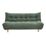 Miliboo canap� convertible scandinave 3 places en tissu chenille vert kaki et bois clair yumi