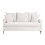 Miliboo canapé convertible scandinave 3 places en tissu effet velours beige et bois clair louise Miliboo canapé convertible scandinave 3 places en tissu effet velours beige et bois clair louise