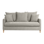 Miliboo canapé convertible scandinave 3 places en tissu effet velours gris et bois clair louise Miliboo canapé convertible scandinave 3 places en tissu effet velours gris et bois clair louise