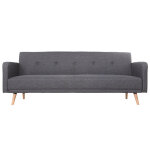 Miliboo canap� convertible scandinave 3 places en tissu gris fonc� et bois clair ulla