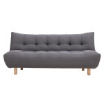 Miliboo canap� convertible scandinave 3 places en tissu gris fonc� et bois clair yumi