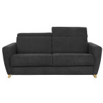 Miliboo canap� convertible avec t�ti�res ajustables 3 places en tissu effet velours gris anthracite et ...