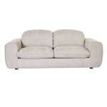 Miliboo canap� convertible avec t�ti�res ajustables 3 places en tissu velours chenille beige noam