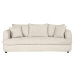 Miliboo canap dhoussable 3 - 4 places design haricot en tissu effet velours beige clair sacha