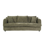 Miliboo canap� d�houssable 3 - 4 places design haricot en tissu effet velours textur� vert kaki sacha ...