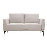 Miliboo canapé design 2 places en tissu effet velours texturé beige et métal noir mosco Miliboo canapé design 2 places en tissu effet velours texturé beige et métal noir mosco