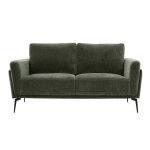 Miliboo canapé design 2 places en tissu effet velours vert kaki et métal noir mosco Miliboo canapé design 2 places en tissu effet velours vert kaki et métal noir mosco