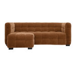 Miliboo canap design 3 places et repose - pieds en tissu effet velours terre brle corto