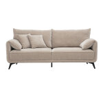 Miliboo canap� design 3 places en tissu effet velours taupe et m�tal noir tantor
