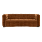 Miliboo canap design 3 places en tissu effet velours terre brle corto