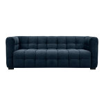 Miliboo canapé design 3 places en tissu effet velours texturé bleu foncé corto Miliboo canapé design 3 places en tissu effet velours texturé bleu foncé corto
