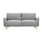 Miliboo canap� design 3 places en tissu effet velours textur� gris et bois clair bono