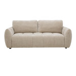 Miliboo canap� design 3 places en tissu effet velours textur� taupe wonder