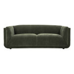 Miliboo canap� design 3 places en tissu effet velours vert kaki hosbo