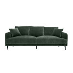 Miliboo canapé design 3 places en tissu effet velours vert kaki et métal noir jerry Miliboo canapé design 3 places en tissu effet velours vert kaki et métal noir jerry