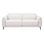 Miliboo canap� �lectrique 3 places avec t�ti�res ajustables et repose - pieds en tissu effet velours ...