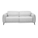 Miliboo canap� �lectrique 3 places avec t�ti�res ajustables et repose - pieds en tissu effet velours ...