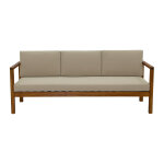 Miliboo canap� de jardin 3 places en bois massif et coussins d�houssables taupe l190 cm akis