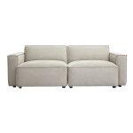 Miliboo canap� modulable 3 places en tissu effet velours textur� beige split