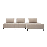 Miliboo canap� modulable 4 places avec t�ti�res ajustables en tissu effet velours taupe et m�tal noir ...