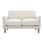 Miliboo canap� scandinave 2 places en tissu beige et bois clair luna