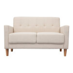 Miliboo canap� scandinave 2 places en tissu beige et bois clair moon