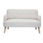 Miliboo canap scandinave 2 places en tissu effet velours textur beige et bois clair isko