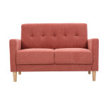 Miliboo canap� scandinave 2 places en tissu effet velours textur� terracotta et bois clair moon