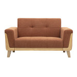 Miliboo canap� scandinave 2 places en tissu effet velours textur� terre br�l�e et bois clair fjord