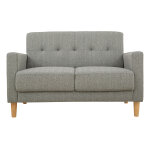 Miliboo canap� scandinave 2 places en tissu gris et bois clair moon