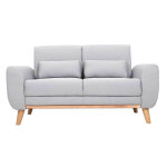 Miliboo canap� scandinave 2 places en tissu gris clair et bois clair ektor
