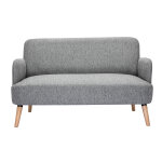 Miliboo canap� scandinave 2 places en tissu gris clair et bois clair isko