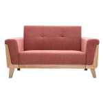 Miliboo canap� scandinave 2 places en tissu terracotta et bois clair fjord