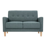 Miliboo canapé scandinave 2 places en tissu vert de gris et bois clair moon Miliboo canapé scandinave 2 places en tissu vert de gris et bois clair moon