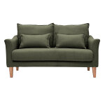 Miliboo canap� scandinave 2 places en tissu vert kaki et bois clair kate