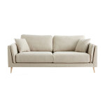 Miliboo canapé scandinave 3 places en tissu beige naturel et bois clair vogue Miliboo canapé scandinave 3 places en tissu beige naturel et bois clair vogue