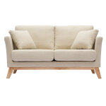 Miliboo canapé scandinave déhoussable 2 places en tissu beige et bois clair oslo Miliboo canapé scandinave déhoussable 2 places en tissu beige et bois clair oslo