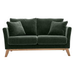 Miliboo canapé scandinave déhoussable 2 places en tissu effet velours vert kaki et bois clair oslo Miliboo canapé scandinave déhoussable 2 places en tissu effet velours vert kaki et bois clair oslo