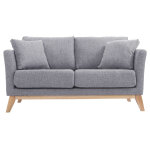 Miliboo canapé scandinave déhoussable 2 places en tissu gris clair et bois clair oslo Miliboo canapé scandinave déhoussable 2 places en tissu gris clair et bois clair oslo