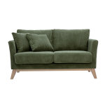 Miliboo canapé scandinave déhoussable 2 places en tissu velours côtelé vert kaki et bois clair oslo Miliboo canapé scandinave déhoussable 2 places en tissu velours côtelé vert kaki et bois clair oslo