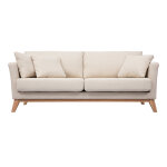 Miliboo canapé scandinave déhoussable 3 places en tissu beige et bois clair oslo Miliboo canapé scandinave déhoussable 3 places en tissu beige et bois clair oslo