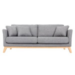 Miliboo canapé scandinave déhoussable 3 places en tissu gris clair et bois clair oslo Miliboo canapé scandinave déhoussable 3 places en tissu gris clair et bois clair oslo