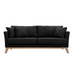 Miliboo canapé scandinave déhoussable 3 places en tissu gris foncé et bois clair oslo Miliboo canapé scandinave déhoussable 3 places en tissu gris foncé et bois clair oslo
