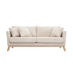 Miliboo canapé scandinave déhoussable 3 places en tissu velours côtelé beige et bois clair oslo Miliboo canapé scandinave déhoussable 3 places en tissu velours côtelé beige et bois clair oslo