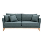Miliboo canapé scandinave déhoussable 3 places en tissu vert de gris et bois clair oslo Miliboo canapé scandinave déhoussable 3 places en tissu vert de gris et bois clair oslo